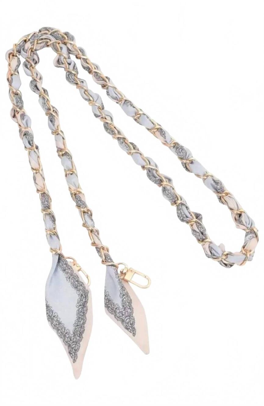 NEW GEMELLI women's long phone chain in blue and cream